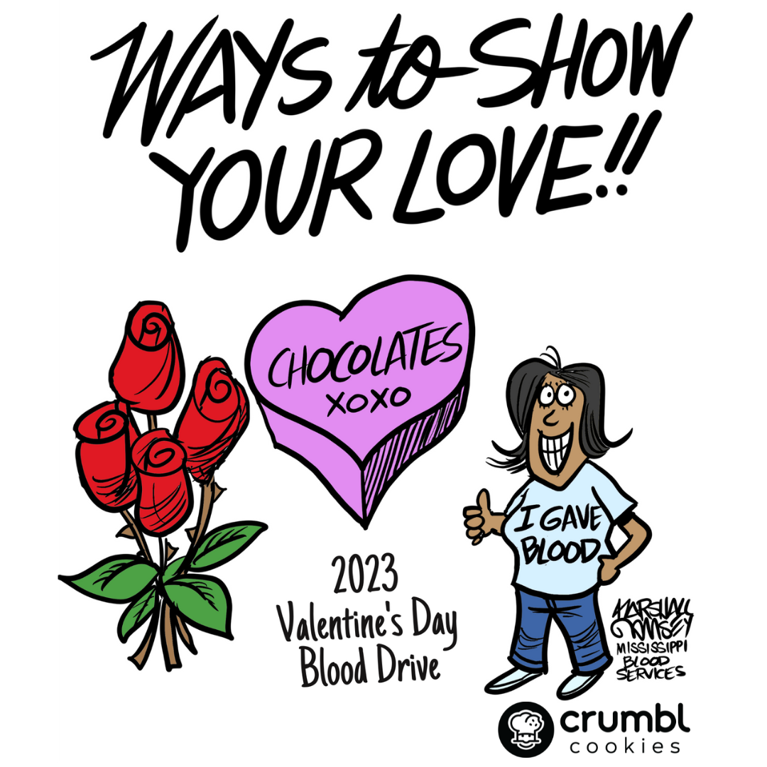 2023 Valentine's Blood Drive - Mississippi Blood Services, image size:1080x1080