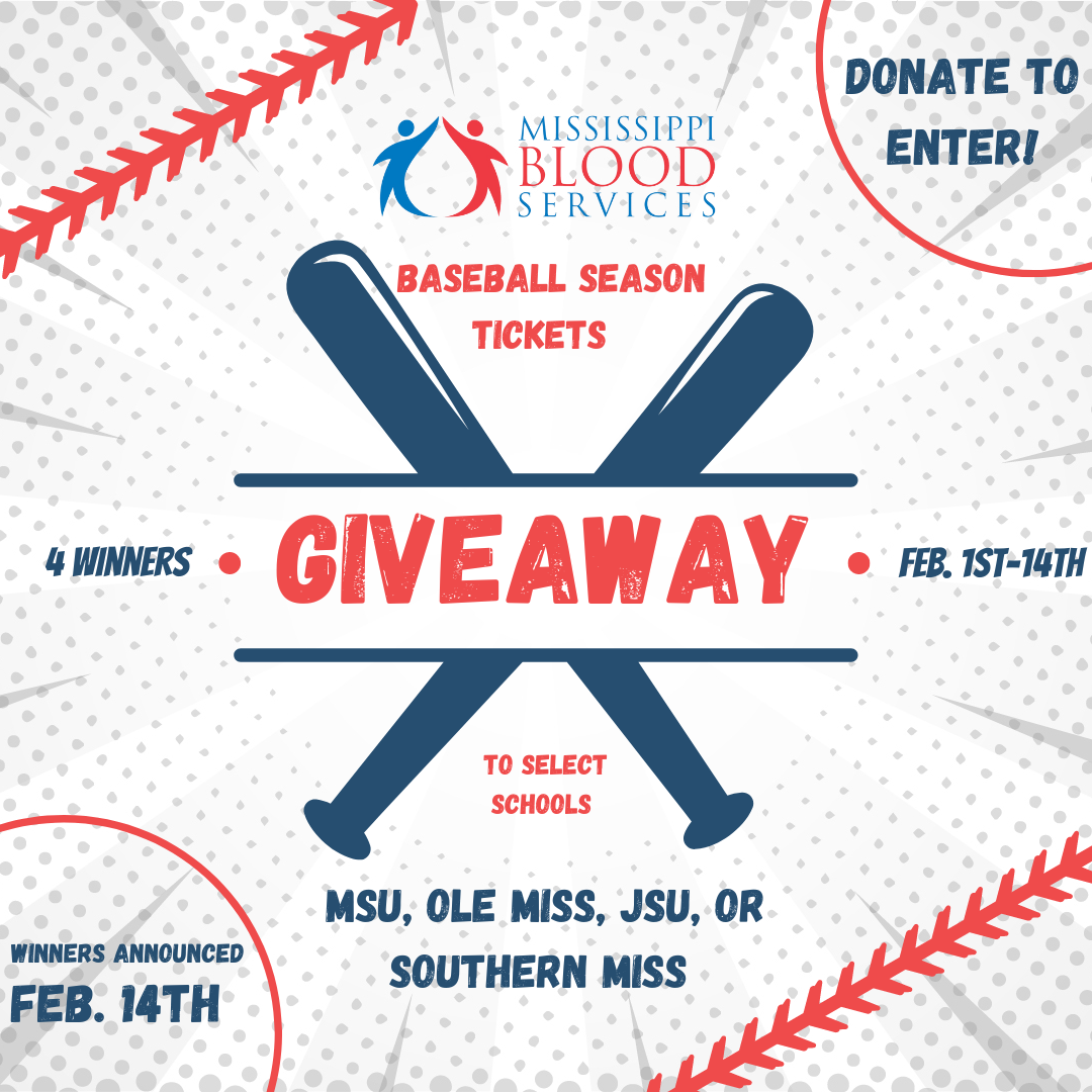 Baseball Season Ticket Giveaway Mississippi Blood Services
