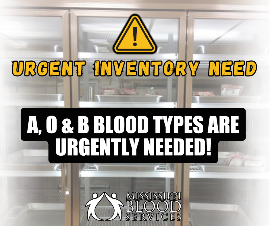 A O & B blood types are urgently needed