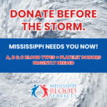 MS Blood Services Issues Urgent Statewide Blood Appeal Ahead of Severe Weather